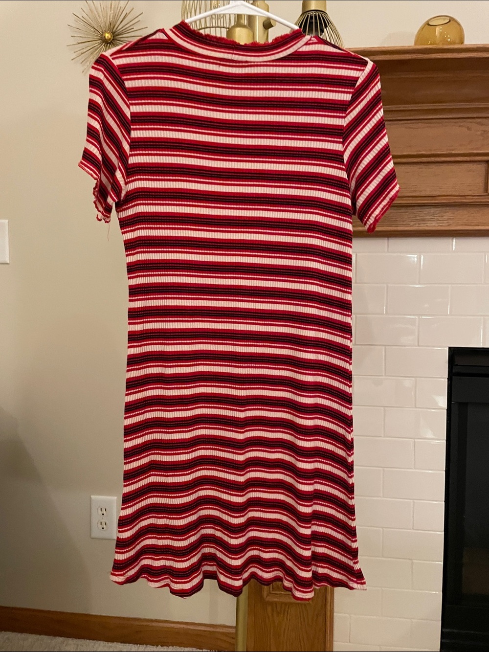 🎆Festive Summer Dress🇺🇸 wild fable Red & White Striped Ribbed Tee Dress